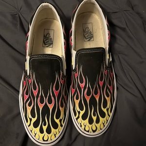 Vans size 12 mens Flame slip ons